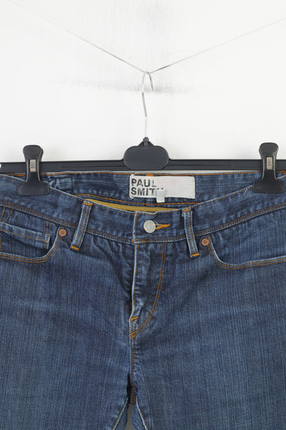 Paul Smith Pink Women 30 Trousers Denim Jeans Blue Cotton Vintage Low Waist Pants