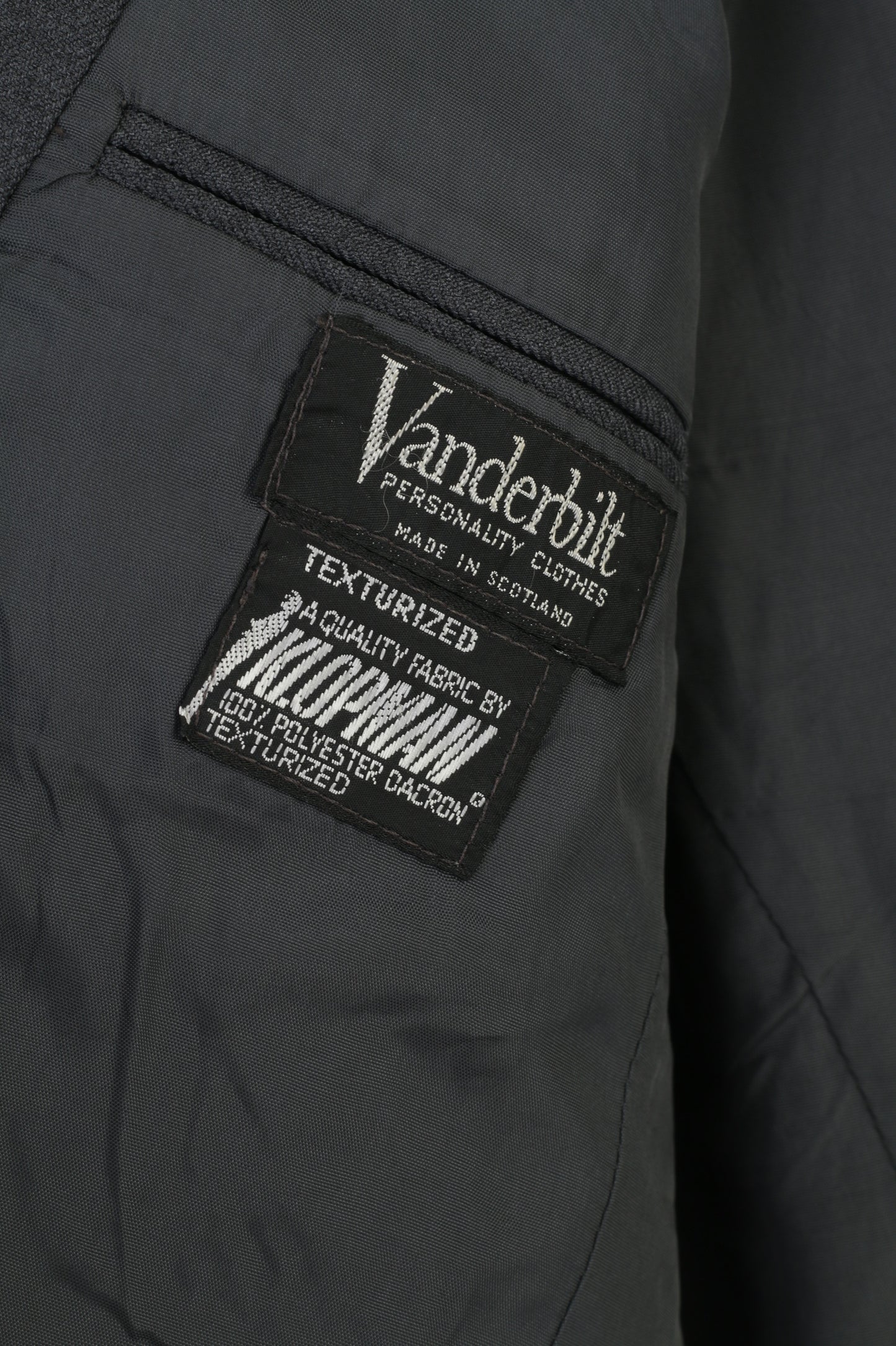 Vanderbilt Men 42 Blazer Single Breasted Charcoal Personality Clothes Jacket