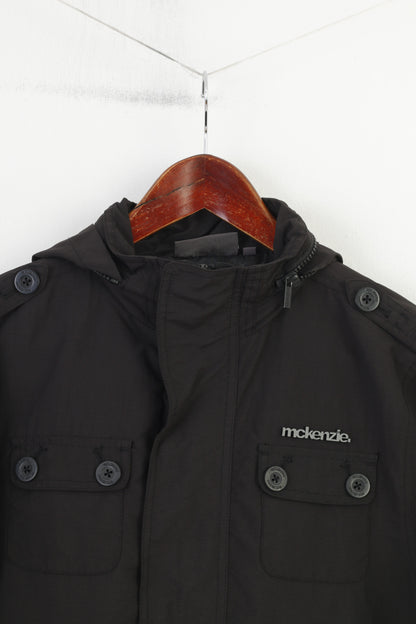 Mckenzie Women XS Jacket Nylon Waterproof Hood Black Full zipper Vintage Sport Pockets Top