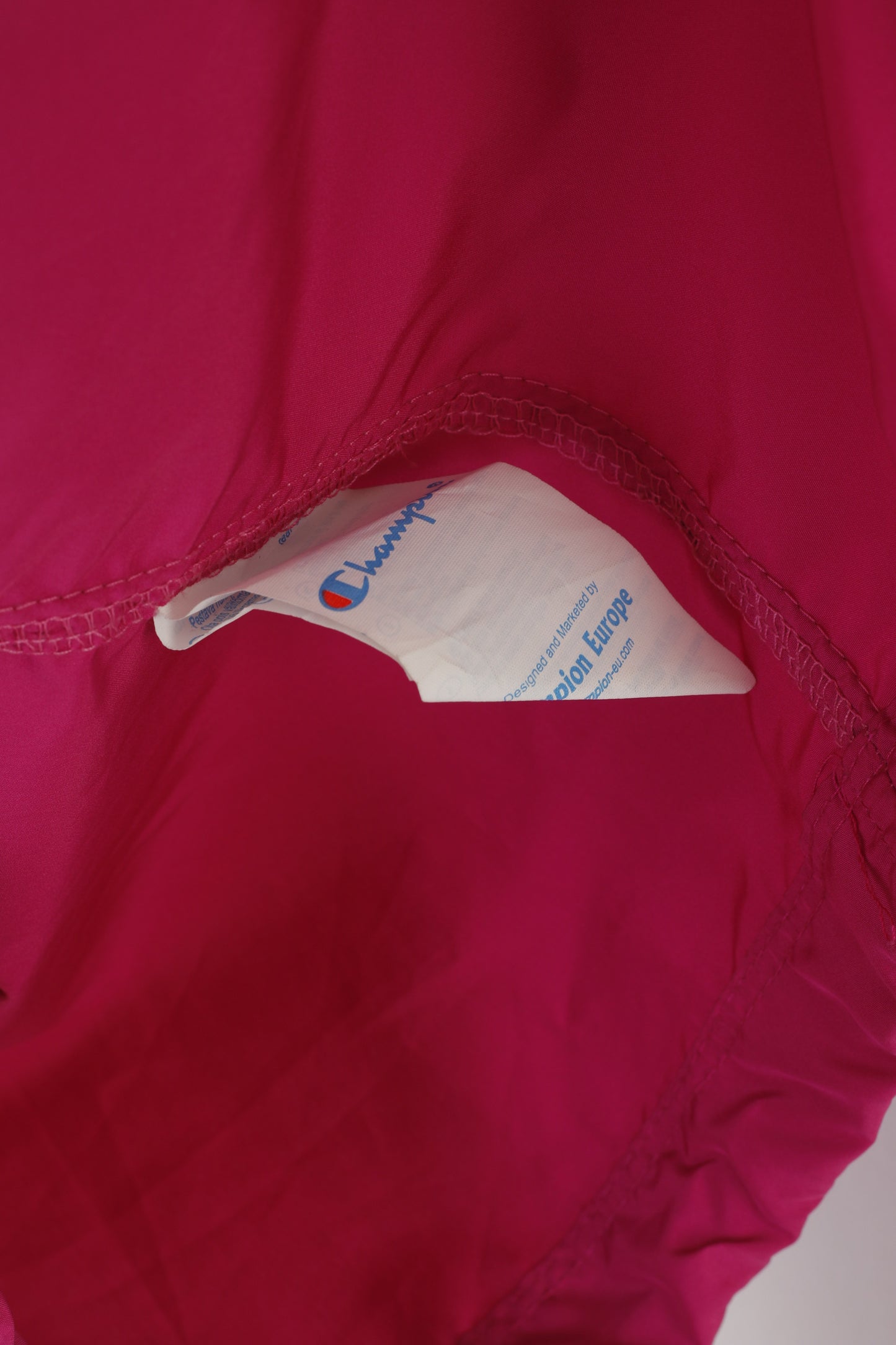 Champion Women L Jacket Pink Vintage Hood Windbreaker Zip Up Lightweight Top