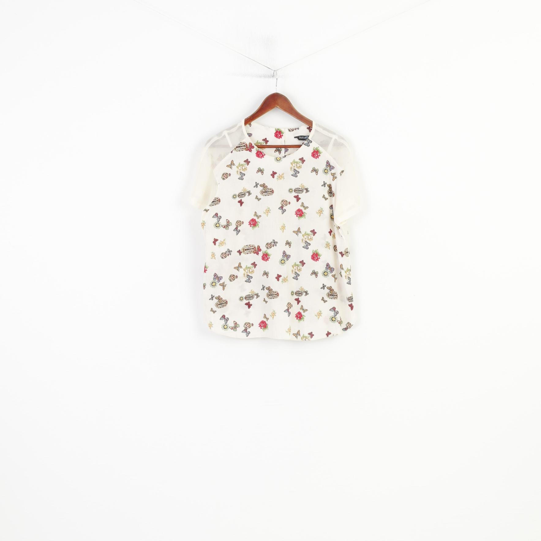 Caméléon bleu femmes 16 L chemisier Beige fleur papillon imprimé