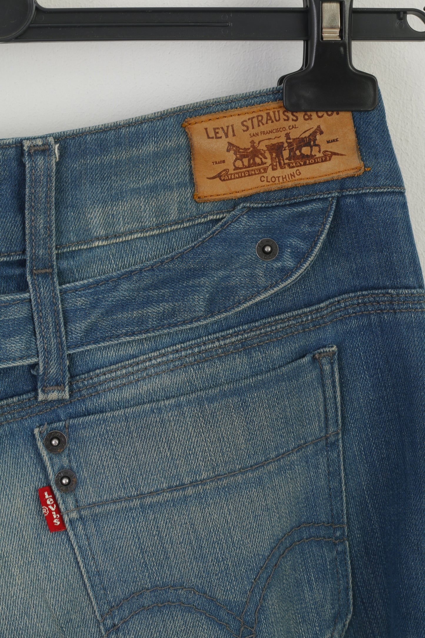 Levi's Women 30 Jeans Trousers Blue Cotton Vintage Long Straight Low Waist Pants