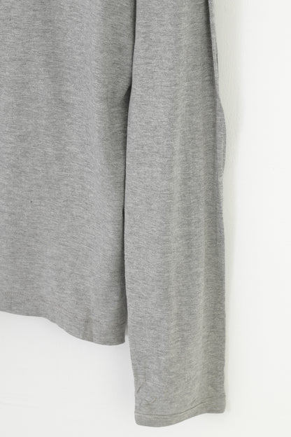 Replay Men XL Shirt Long Sleeve Cotton Grey Logo Casual Fit Sportswear Top