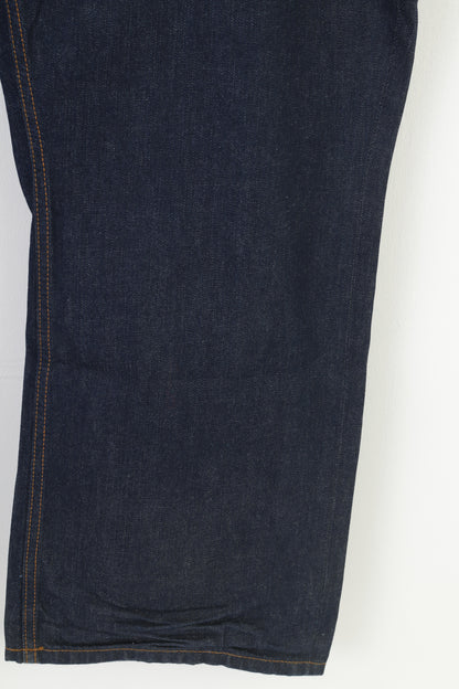 Original Penguin Men 52 Trousers Navy Cotton Jeans Denim Big Size Vintage Pants