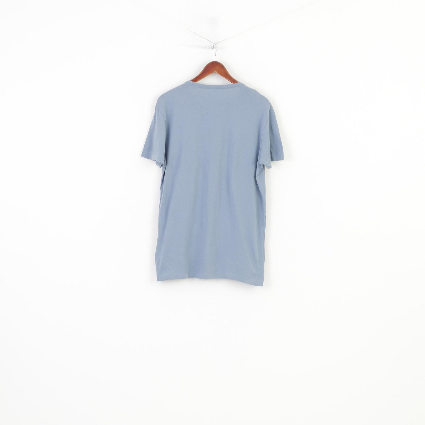 Diesel Men XL T- Shirt Blue Cotton Emroidered Graphic Classic Tee  Crew Neck Top