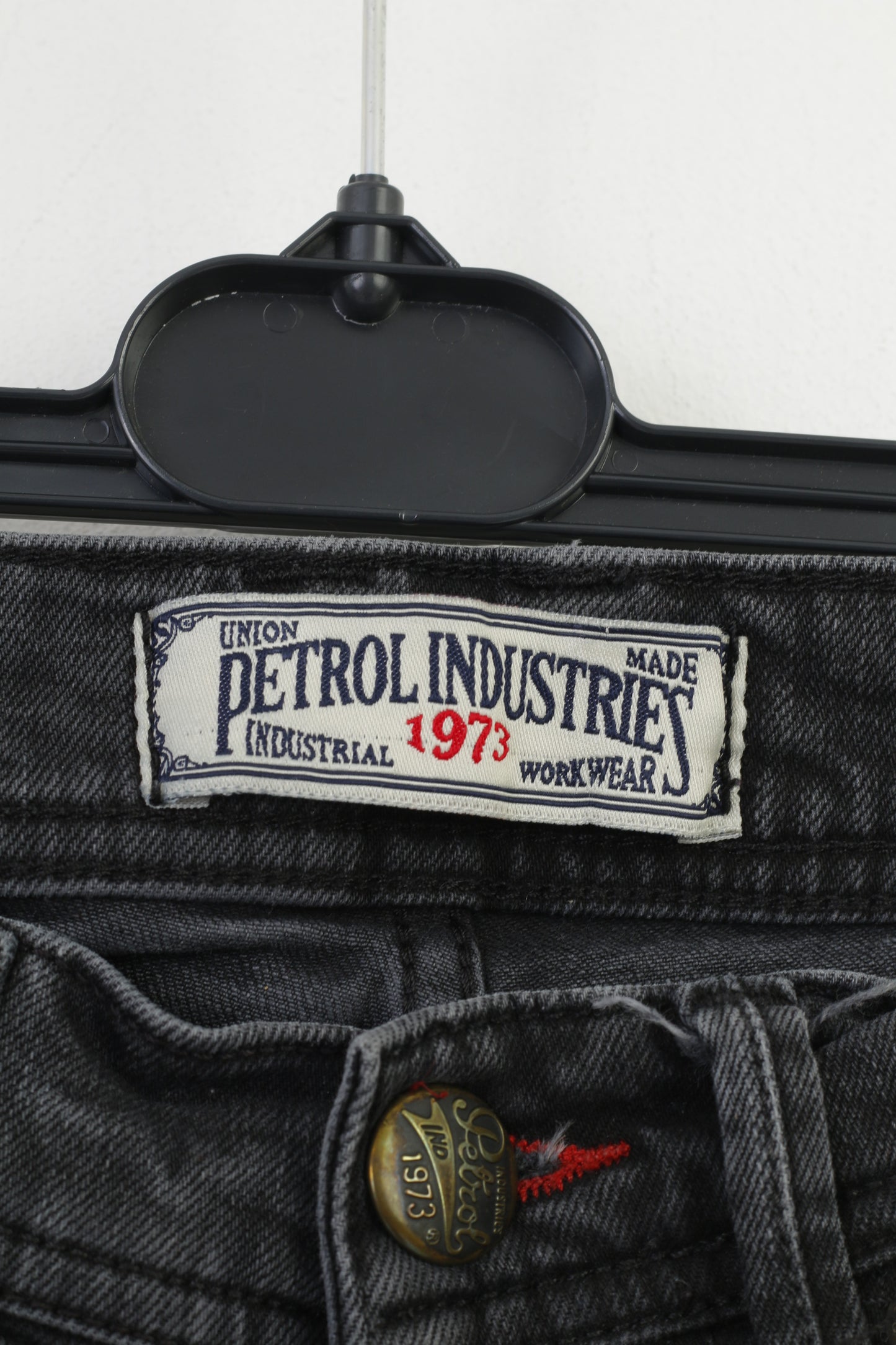 Petrol Industries Women 28 Trousers Charcoal Slim Fit  Cotton Denim Stretch Pants Jeans