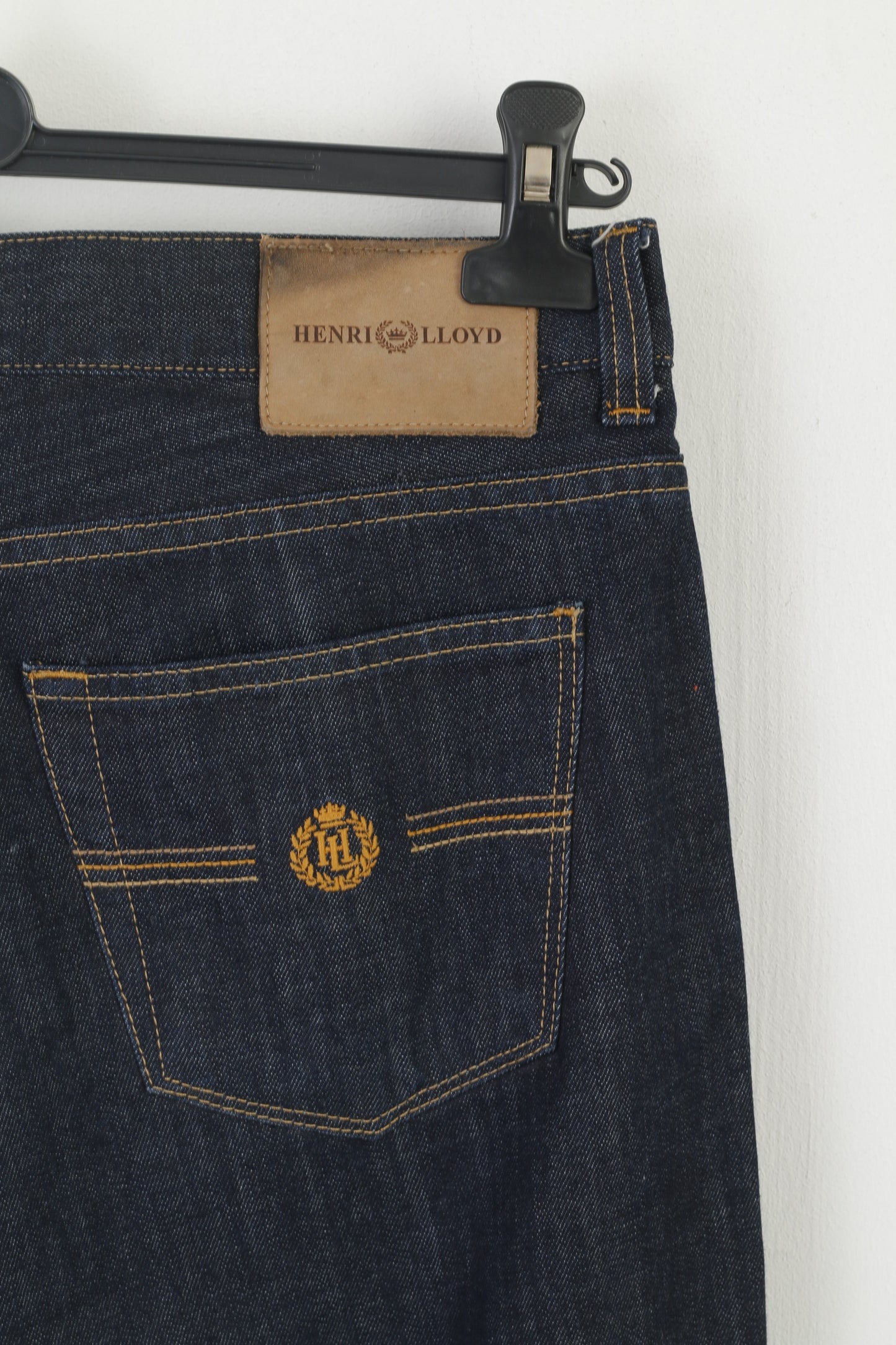 Henri Lloyd Men 34 Jeans Trousers Navy Bridewell Classic Fit Trousers Cotton Elegant Modern Comfort Pants