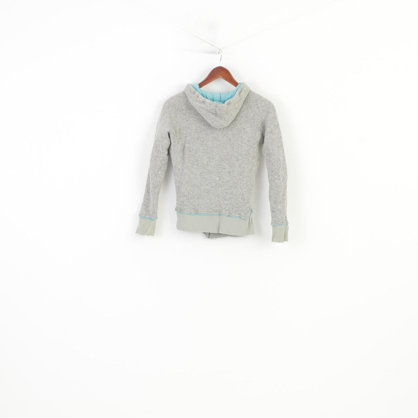 Diesel Women M  S Sweatshirt  Sweater Grey Wool Zip Up Hooded  Jumper Vintage  Top