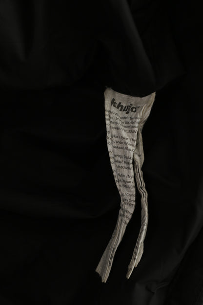 Khujo Women L (M) Jacket Black Padded Nylon Sarafina Style Vintage Zip Up Top