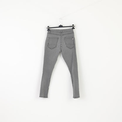 Jeanswear Women S Trousers Gray Stripped Stretch Cotton Skinny Jewelly Pants