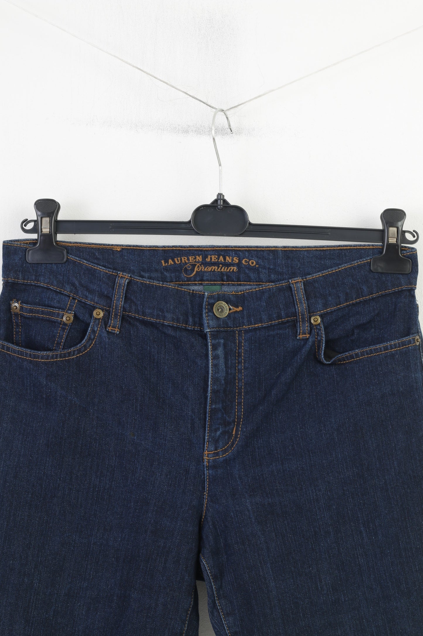 Lauren Jeans Co. Women 6 Trousers Navy Classic Staight Leg Denim  Cotton Premium Vintage Pants