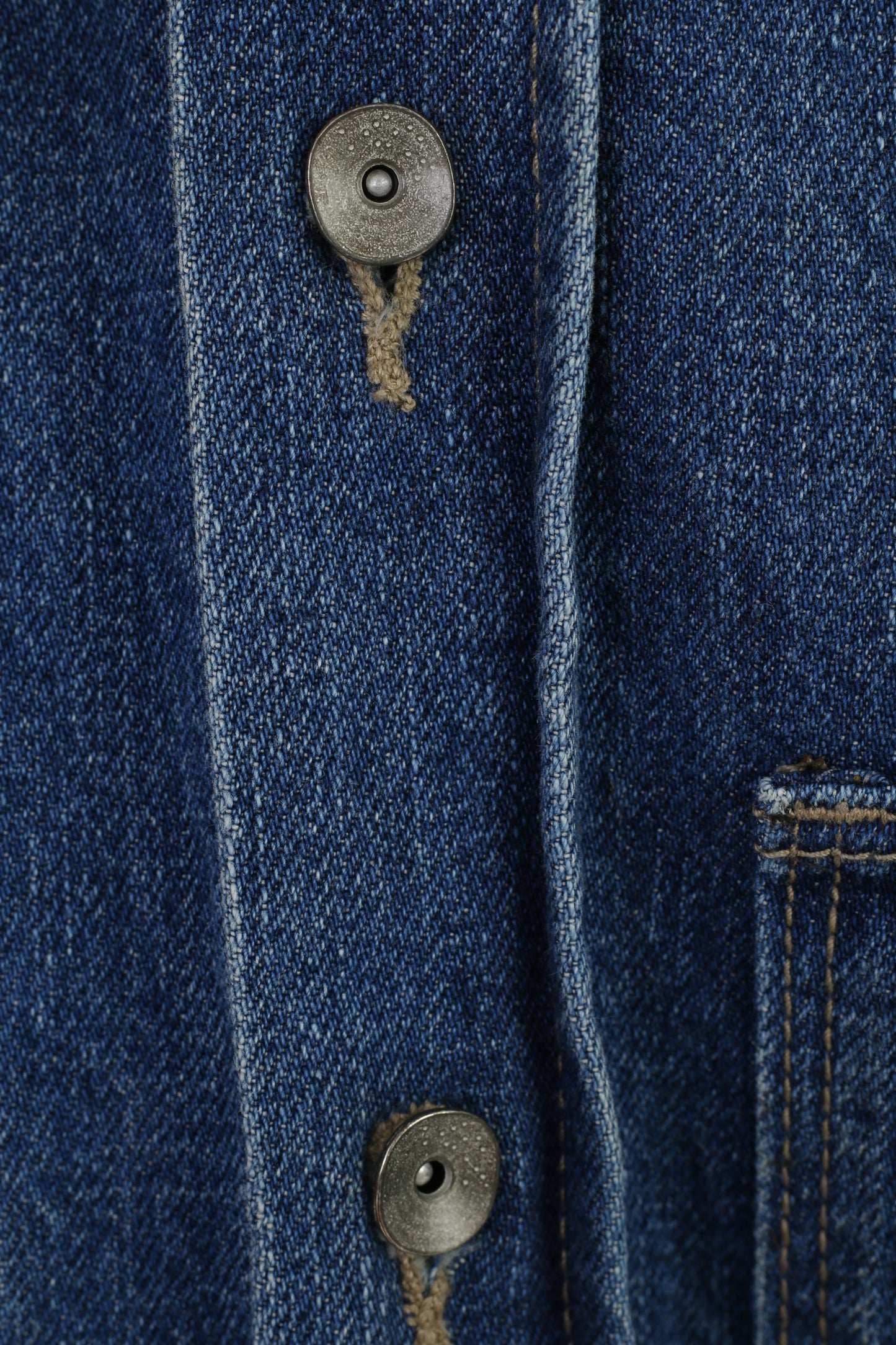Jnby Women XS Dungarees Blue Denim Cotton Long Sleeve Button Up Overalls