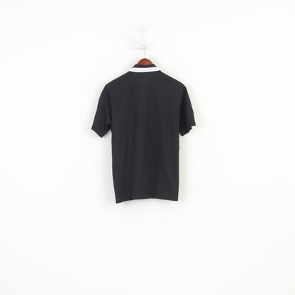 Adidas Men M Polo Shirt Football Club Climalite Black Collar Bottoms 3 Stripes Vintage Training Sportswear Top