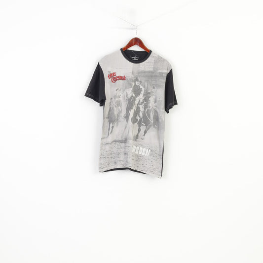 Original Design Men XL T-Shirt Graphic High Chaparral Cotton Ola Nesje Ab  Sweden Crew Neck  Black Top