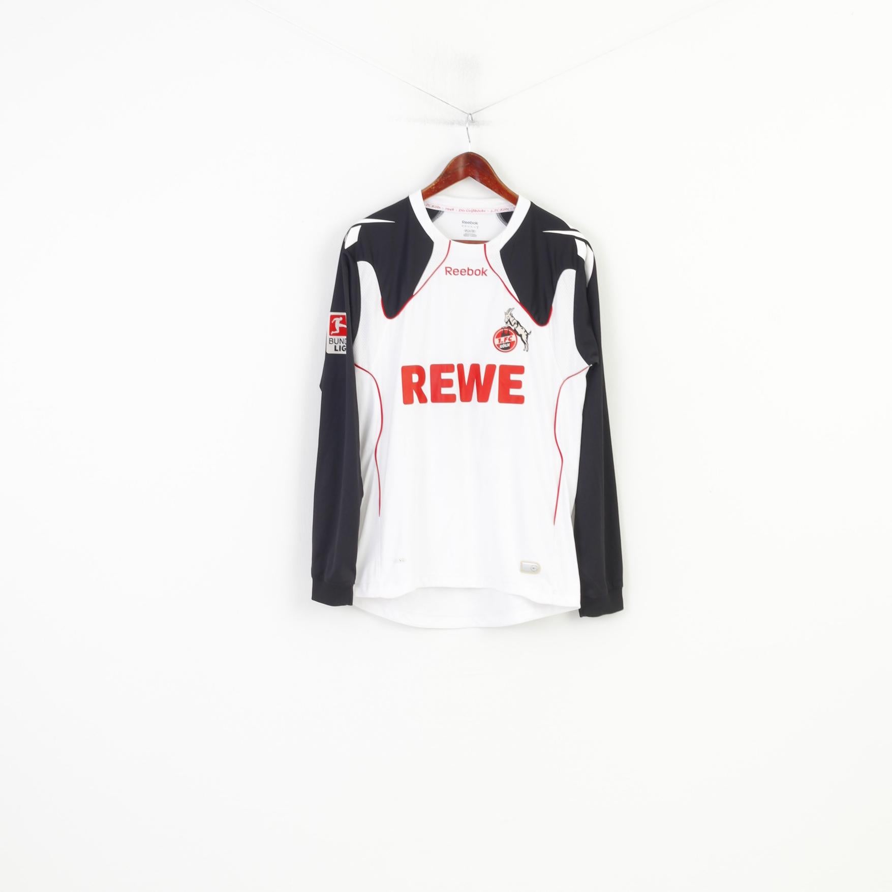 Reebok Men M Shirt Longsleeve Training Sportswear Polyester White Rewe