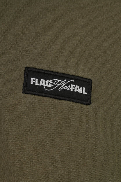 Flag for fail Women S Sweatshirt Full Zipper Khaki Vintage Cotton Training Top