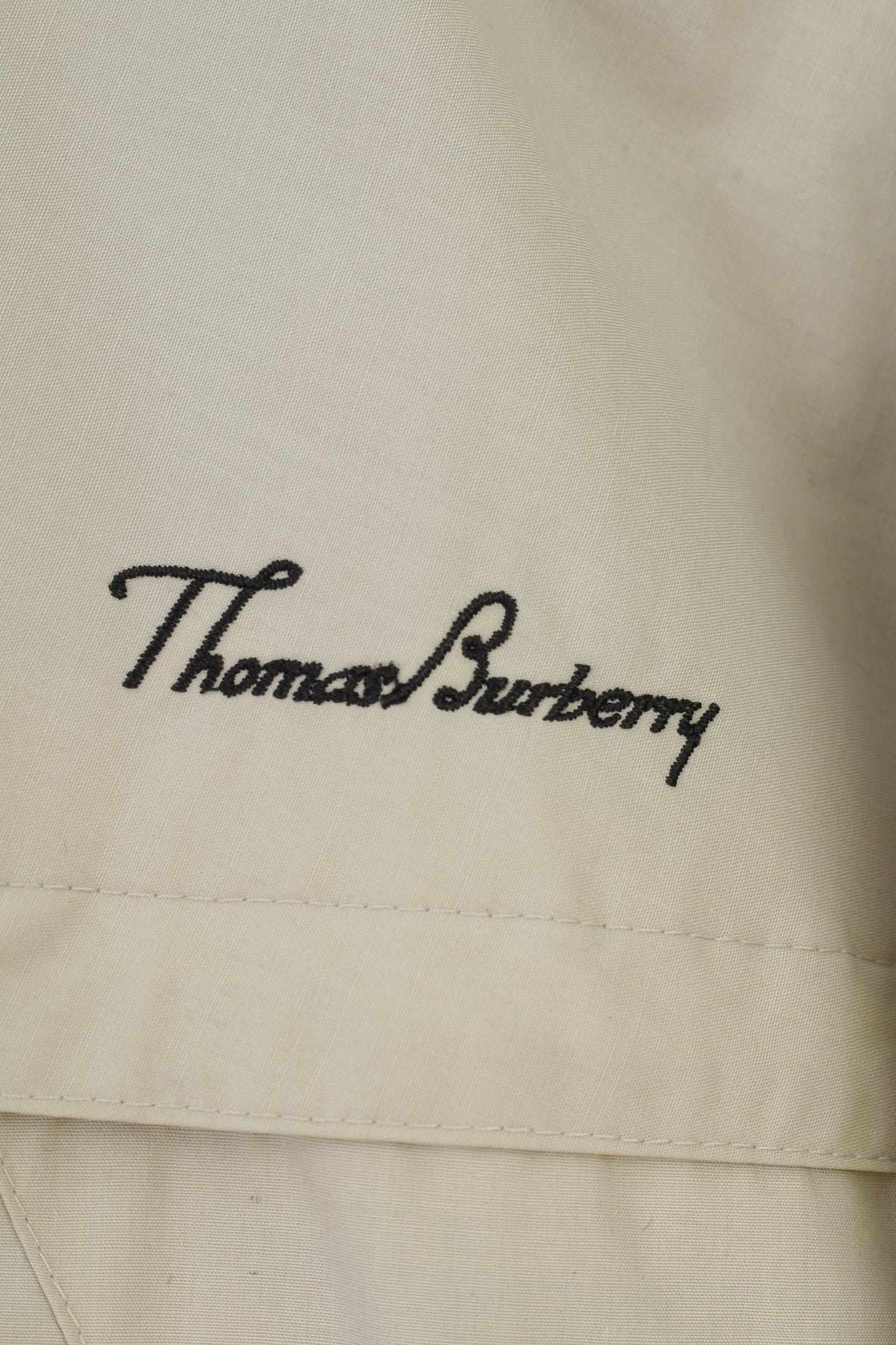 Thomas Burberry Men L Jacket Beige Full Zipper Hood Vintage Top