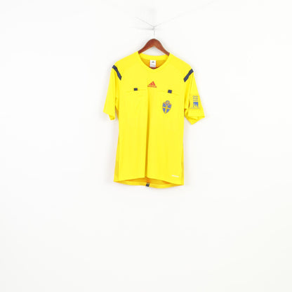 Adidas  Men M Shirt Yellow Football Club Sportswear Svenska Fotbollförbundet Vintage Top