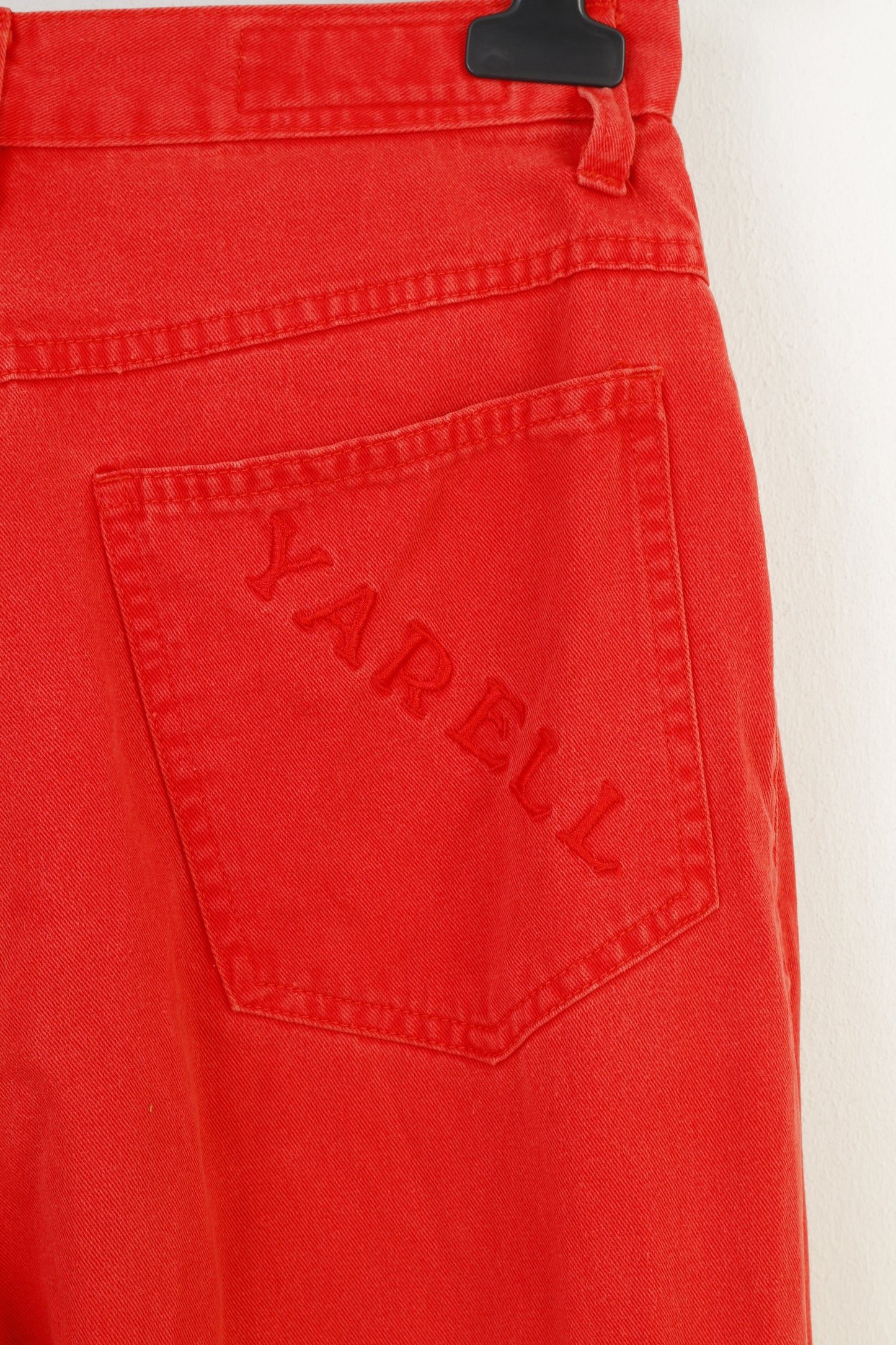 Yarell Women 12 40 Trousers Red Cotton Vintage Jeans Pants