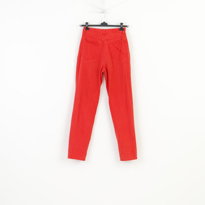 Yarell Women 12 40 Trousers Red Cotton Vintage Jeans Pants
