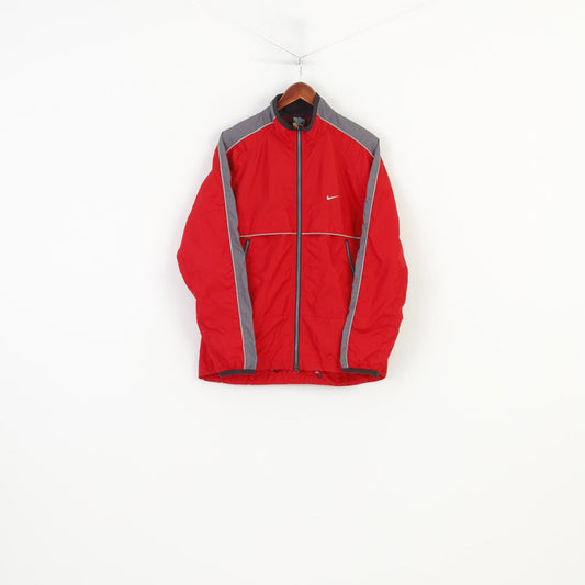 Nike Men 48  Jacket Lightweight Red Full Zipper Collar Outwear Vintage Top