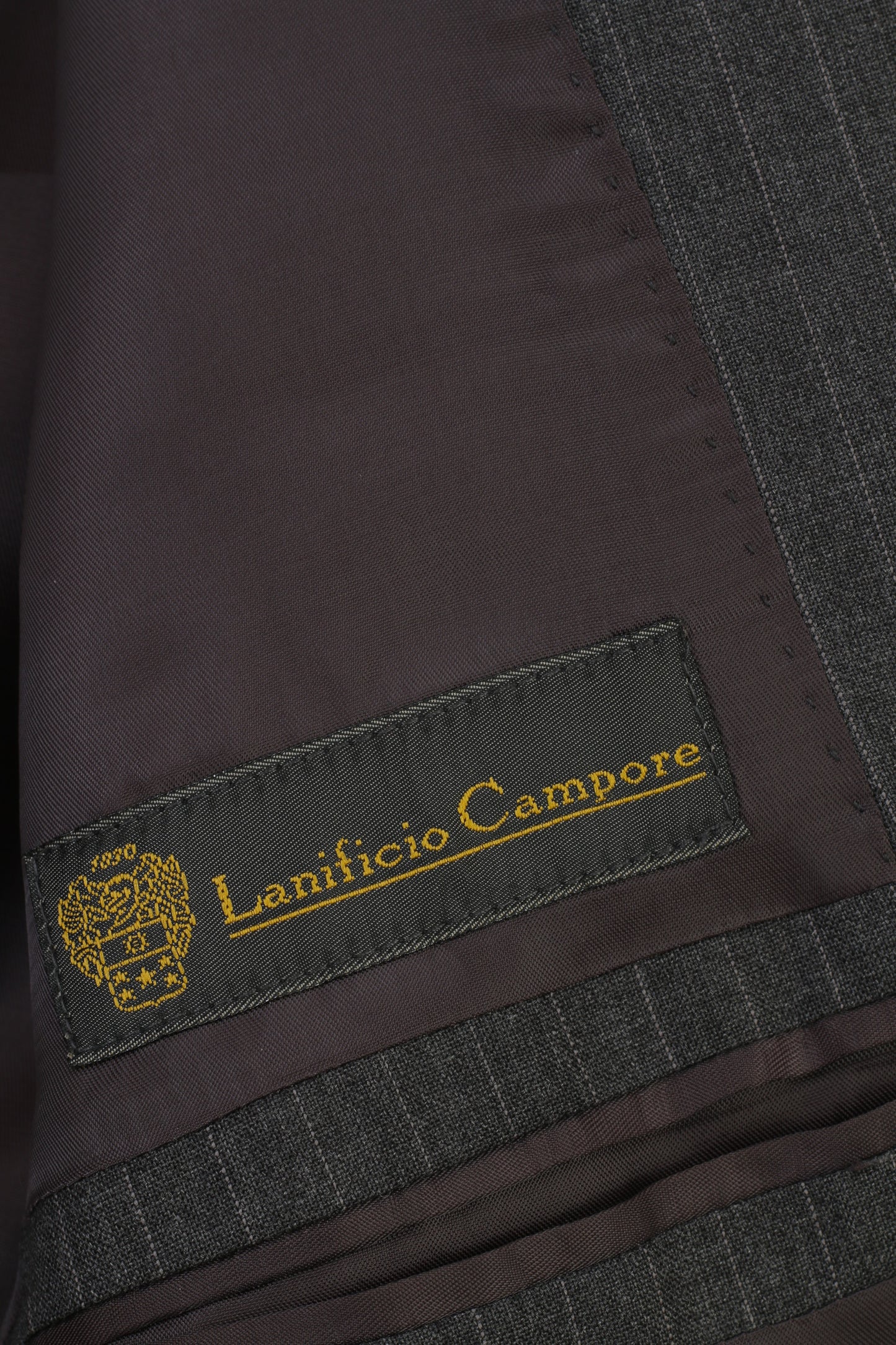 Lanificio  Campore Men 48 Suit Grey Via Piana Wool  Striped Elegant Top