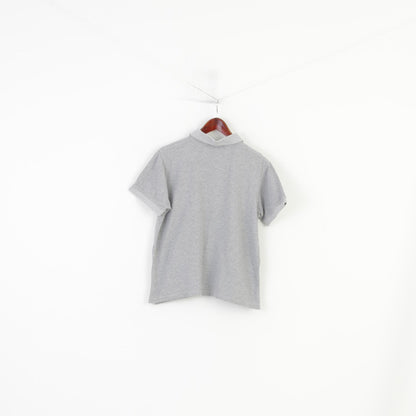 Lyle & Scott Men L Polo Shirt Grey Cotton Sport Short Sleeve Vintage Top