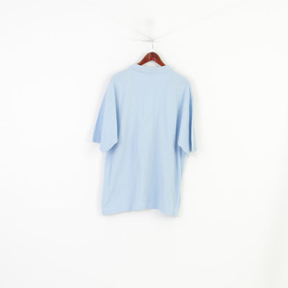 Patrick Men XXL Polo Shirt Blue Cotton Short Sleeve Sport Vintage Top