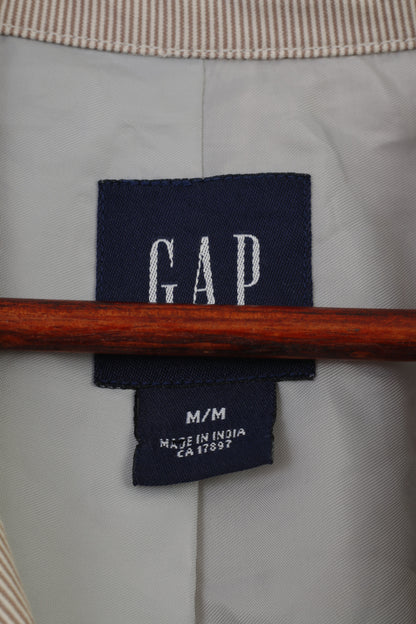 Gap Men M Blazer Breasted Striped Beige Bottoms Cotton Elegant Vintage  Top