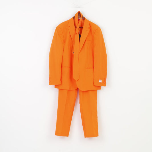 Oppo Suits Men 54 44 Suit Orange 3Parts Tie Elegant Long Sleeve Top 