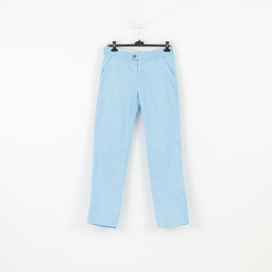 Loud Mouth Men 34 34 Trousers Blue Elegant Cotton Pockets Belt Loops Wide Leg Top
