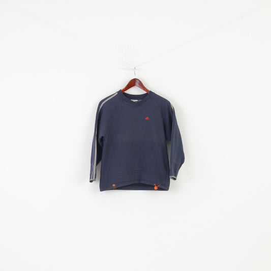 Adidas Boys 12Age Sweatshirt Navy Vintage Sport Training Cotton Top