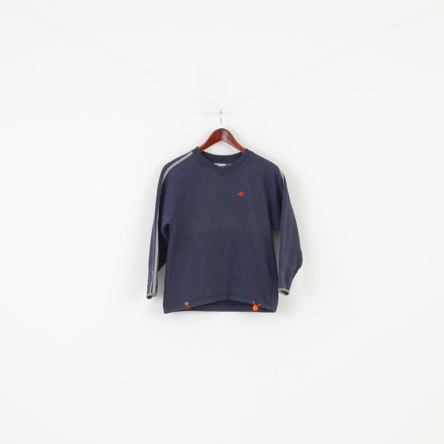 Adidas Boys 12Age Sweatshirt Navy Vintage Sport Training Cotton Top
