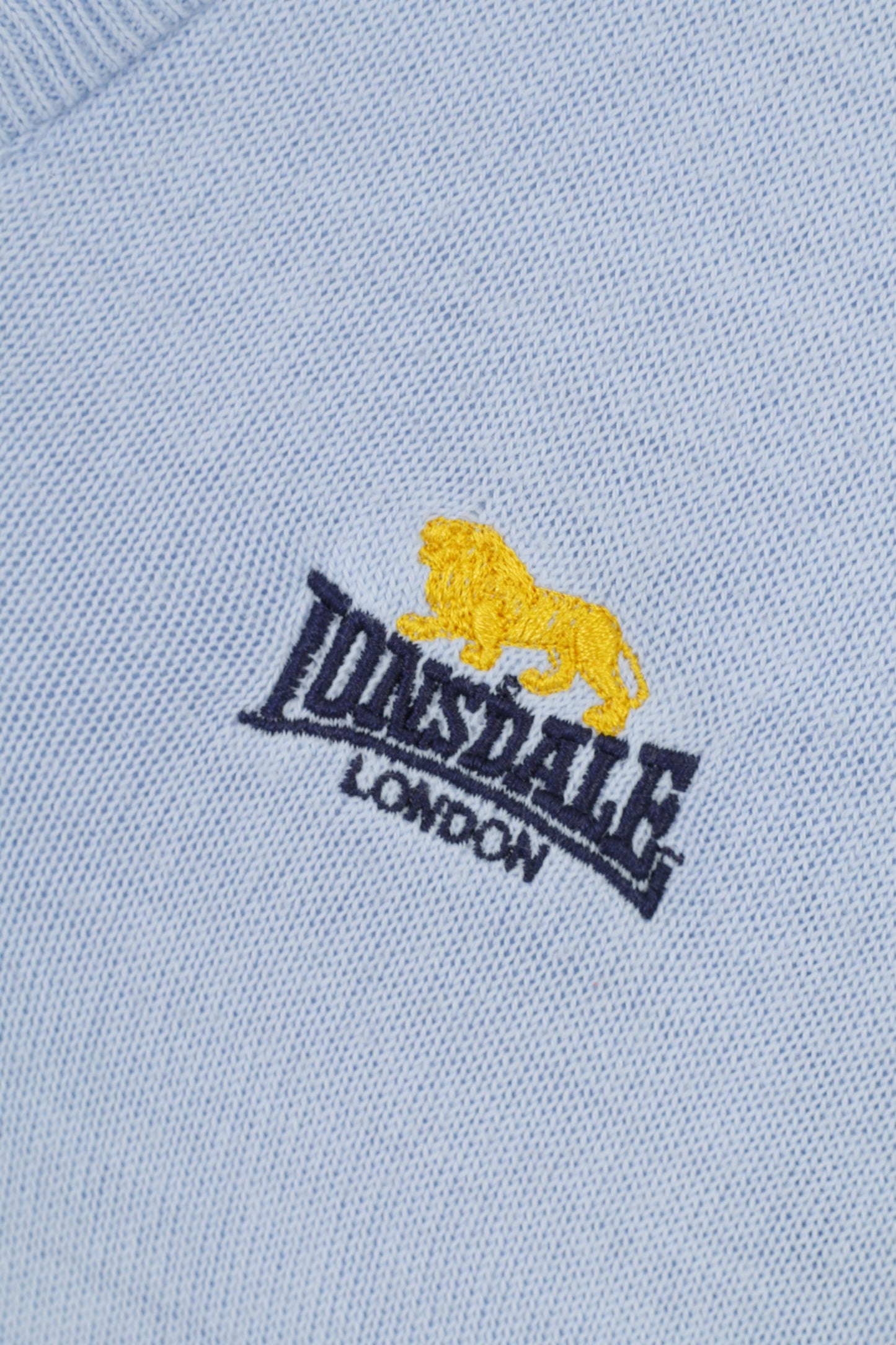 Lonsdale Men L Jumper Blue V Neck England Acrylic Logo Classic Top