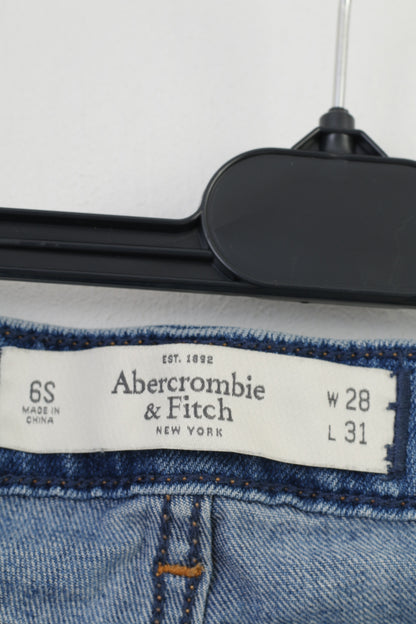 Abercrombie & Fitch Woman 28 Trousers Jeans Blue Ripped Cotton Classic Pants