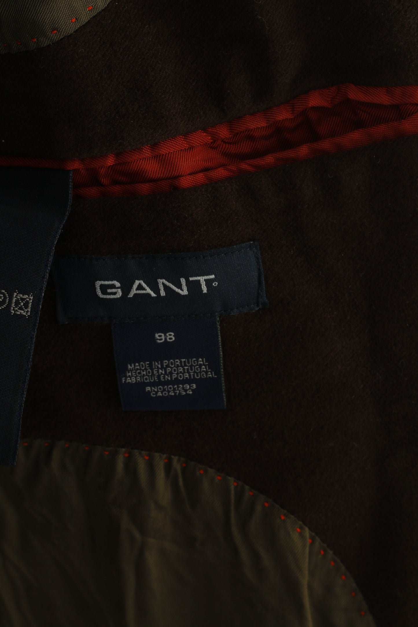 Gant Men 98 40 Blazer Brown Cotton Bottoms Breasted Elegant Made in Portugal Jacket