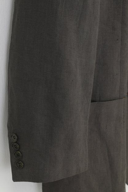 Ultimo Men 26 40 Blazer Grey Breasted Bottoms Classics Santomia Super 100's Linen Jacket