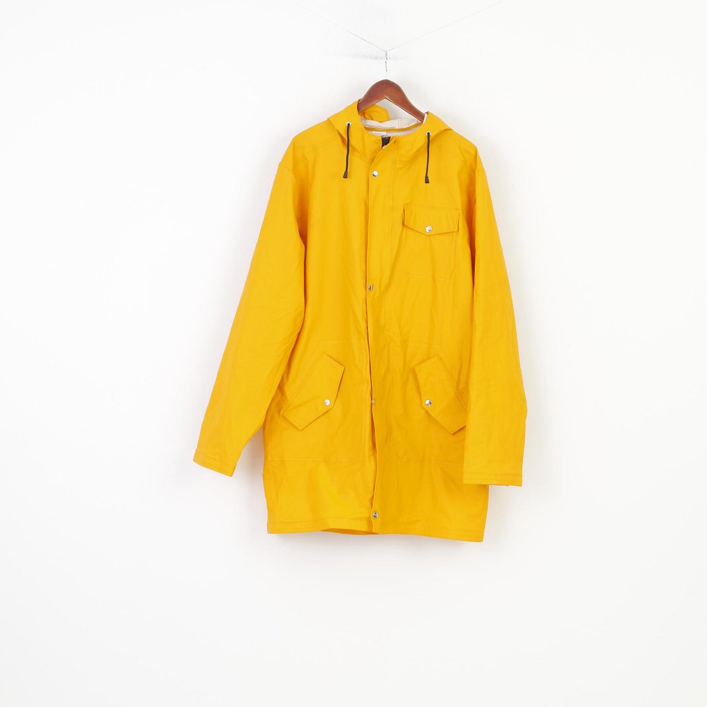 66 North Iceland Men 2XL Raincoat Set Hat Yellow Hodd Full Zipper Polyamid Pockets Vintage Waterproof Top