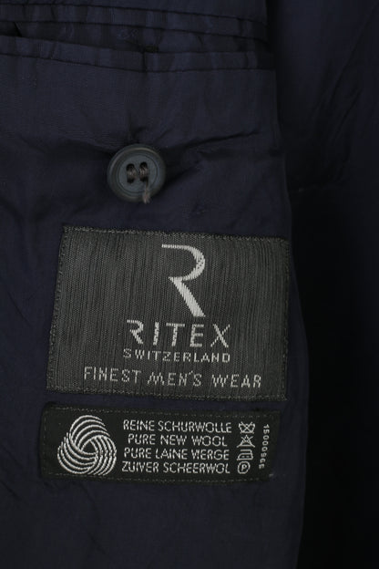 Ritex Men 52 Blazer Navy Wool Breasted Collar Elegant Bottoms Classic Switzerland  Jacket