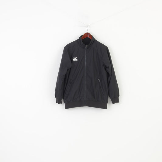Canterbury Boys 14 Age Jacket Black Fleece Double Side Vintage Full Zipper Top