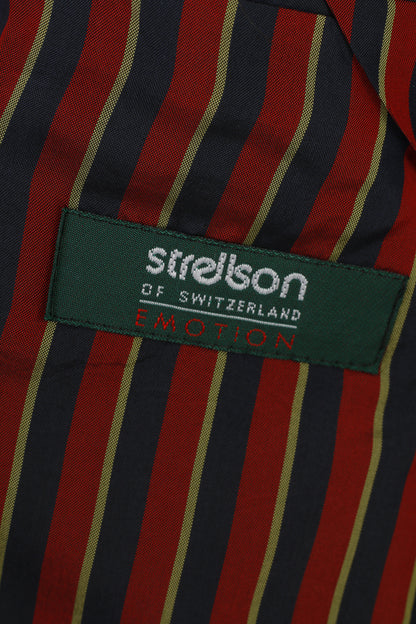 Strellson Men 48 Blazer Burgundy Wool Elegant Classic Single Breasted Switzerland  Jacket
