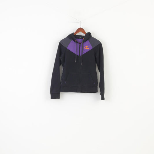 Hummel Boys XL 14/15 Age Sweatshirt Black Full Zipper Hood Sport Cotton Top