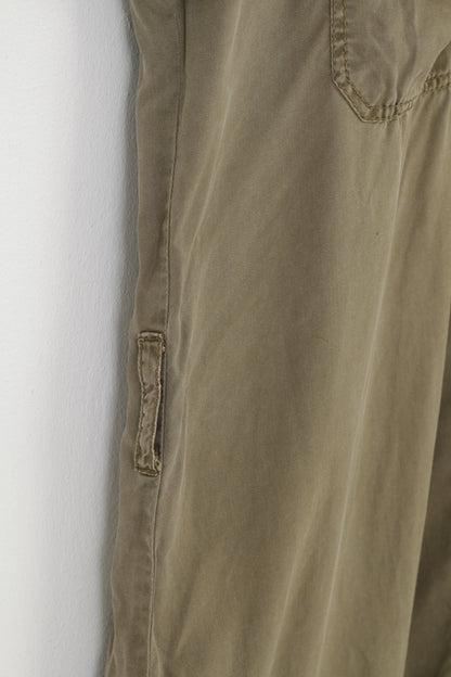 H&M Woman 40 L Dress Khaki Bottoms Collar Short Sleeve Vintage