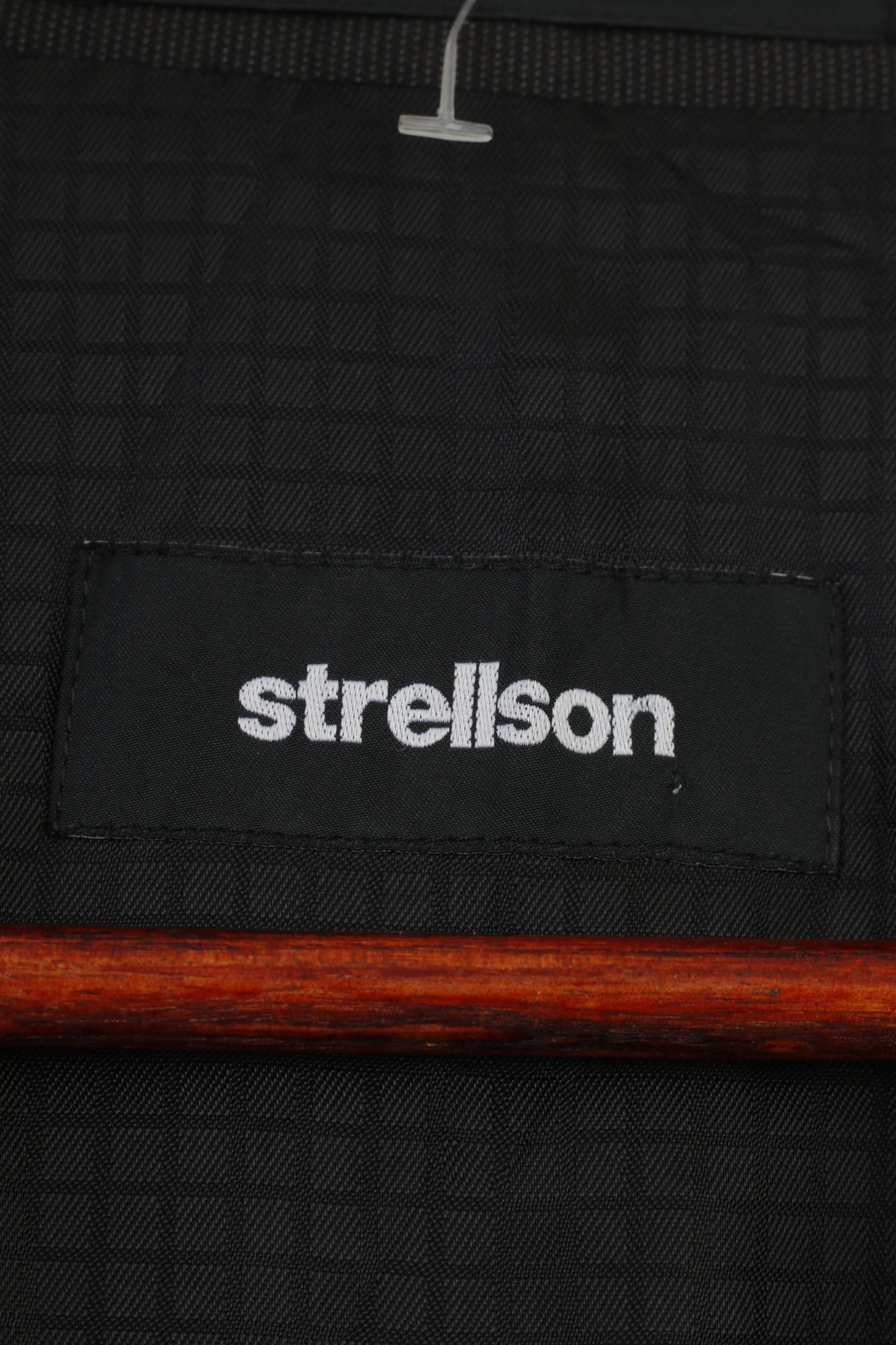 Strellson Men L Blazer Dark Brown Single Breasted Shoulder Pads Jacket