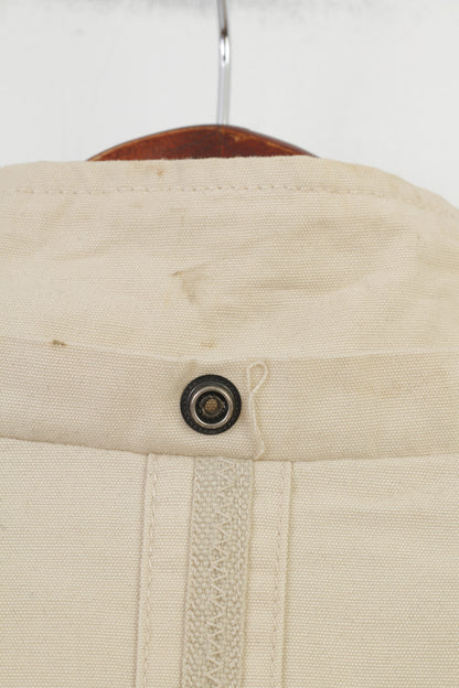 ADV by Advance Women XL M Jacket Beige Cotton Detailed  Full Zipper Laces Vintage Top
