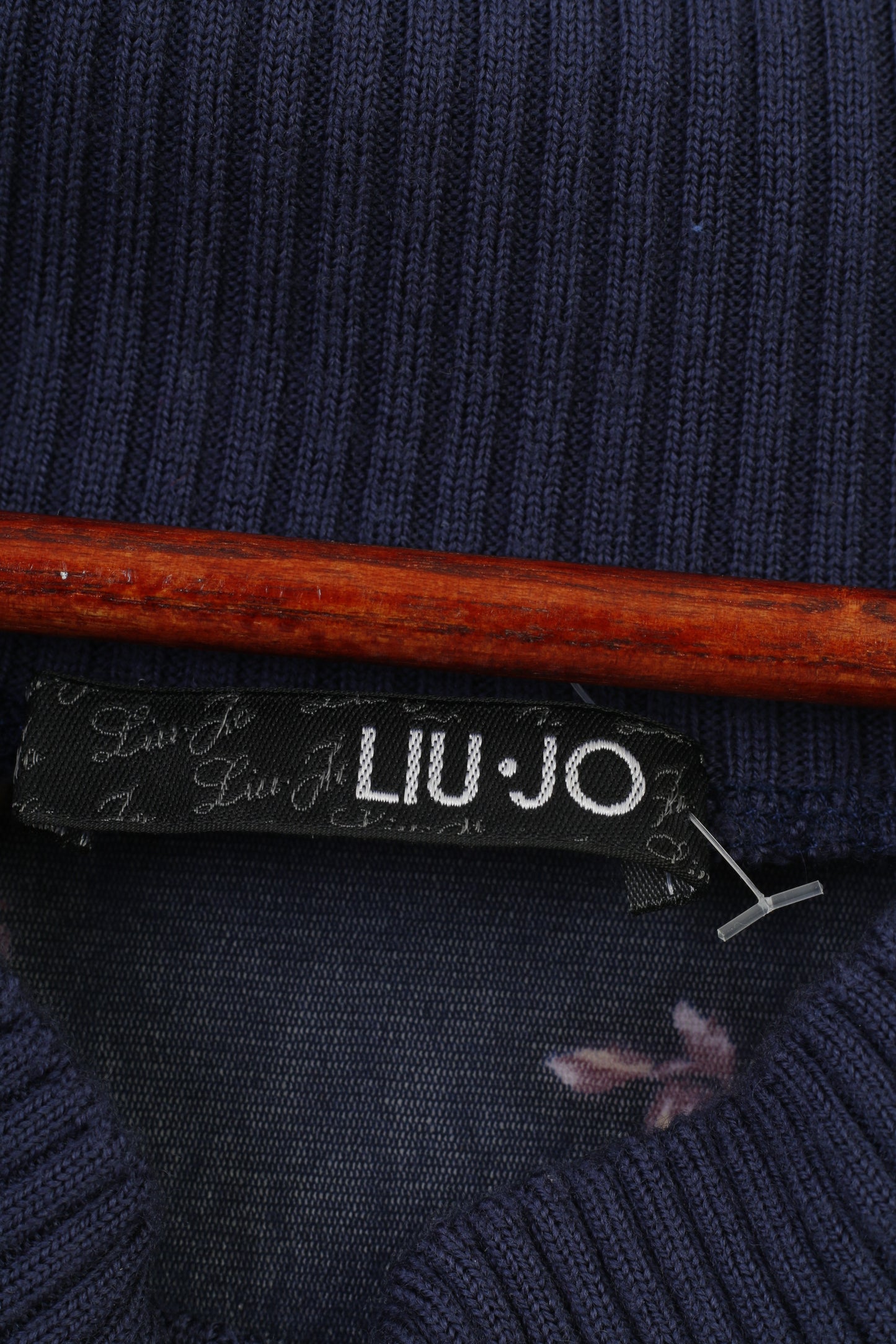 Liu Jo Woman M Dress Navy Petit Flower Print Long Sleeve Lining Mini Golf Casual