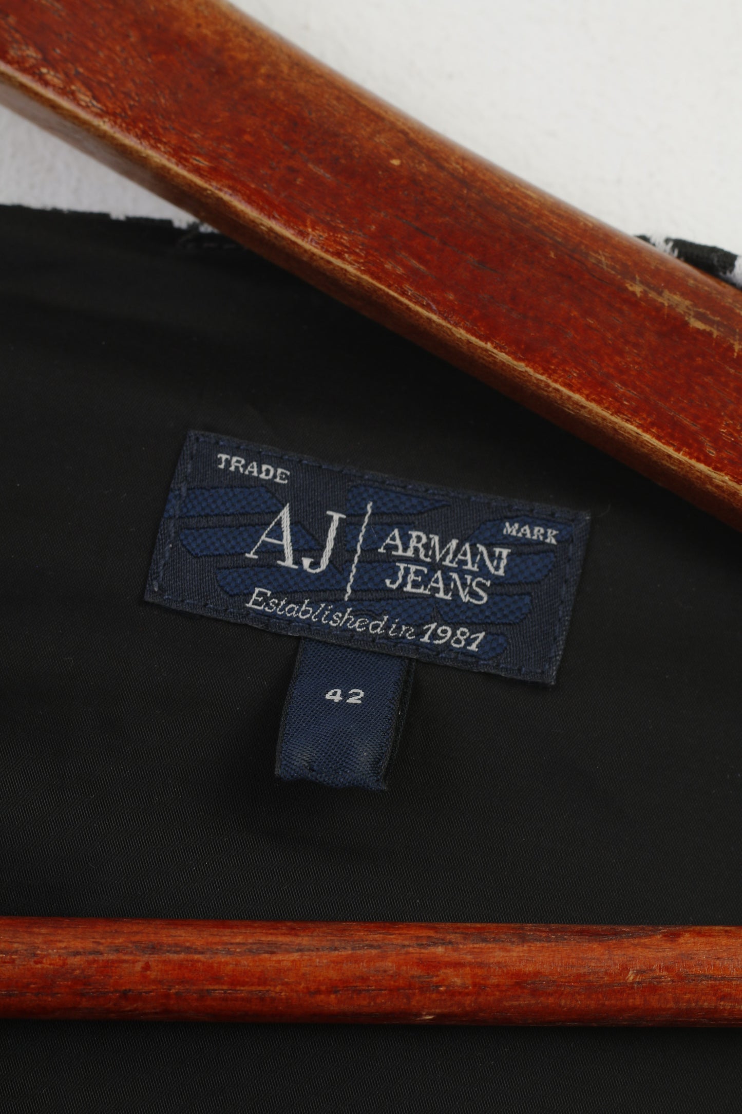 Armani Jeans Woman 42 M Dress Black Flower Print Long Sleeve Back Zipper Crew Neck Cotton
