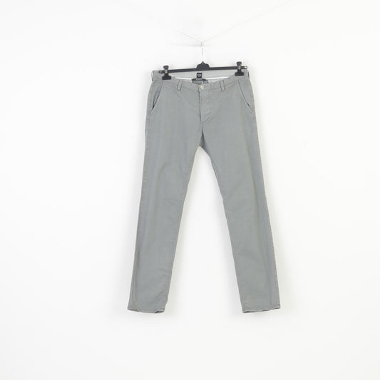 Hugo Boss Men 50 Trousers Grey Stretch Fit Cotton Classic Jeans Pants 