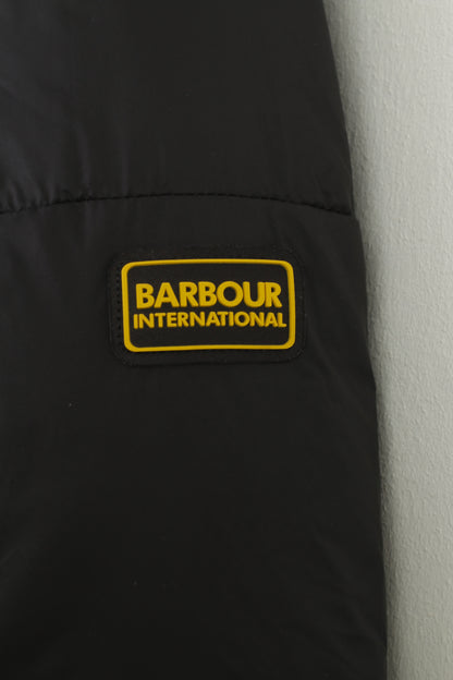 Barbour International Woman 12 38 M Jacket Black Padded Full Zipper Nylon Waterproof Top