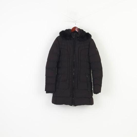 Wellensteyn Woman M Jacket Black Padded Full Zipper Hood Belvedere Winter Pockets Cotton Vintage Top